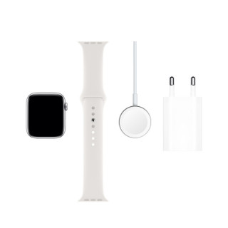 Apple Watch Series GPS, 44mm Silver aluminum Case with White Sport Band S/M M/L Mobile