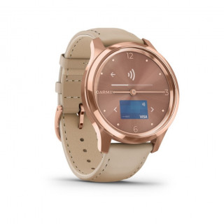 vívomove Luxe Rose Gold  leather strap, 18K Gold buckle Mobile