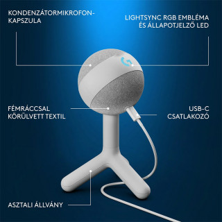 Logitech Yeti Orb Lightsync RGB mikrofon - bijeli (988-000551) PC
