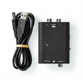 Nedis ACON2509BK digitalni audio pretvarač, digitalni ulaz koaksijalni/toslink, analogni izlaz RCA PC