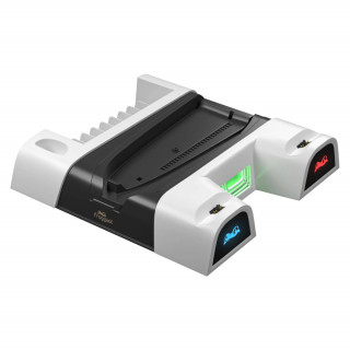 FROGGIEX PS5/PS5 Slim dodatni stalak za ventilator + držač za slušalice - bijeli (FX-P5-C4-W) PS5